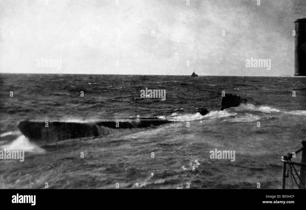 A German U Boat Sinking Following An Attack By Destroyers