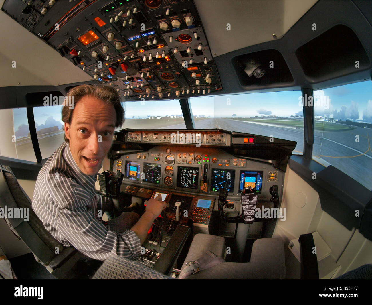 Pilot Flight Deck Aircraft Simulator Hud Stock Photo - Download