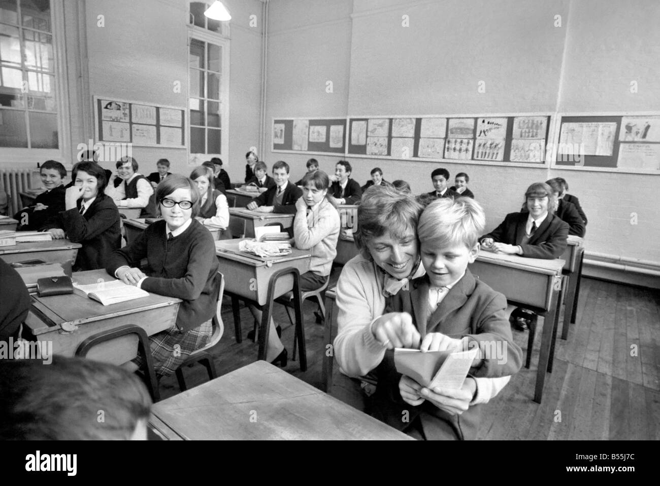Tommy Steele, a pupil at Bacon's School, Pages walk, S.E.1., from 1946