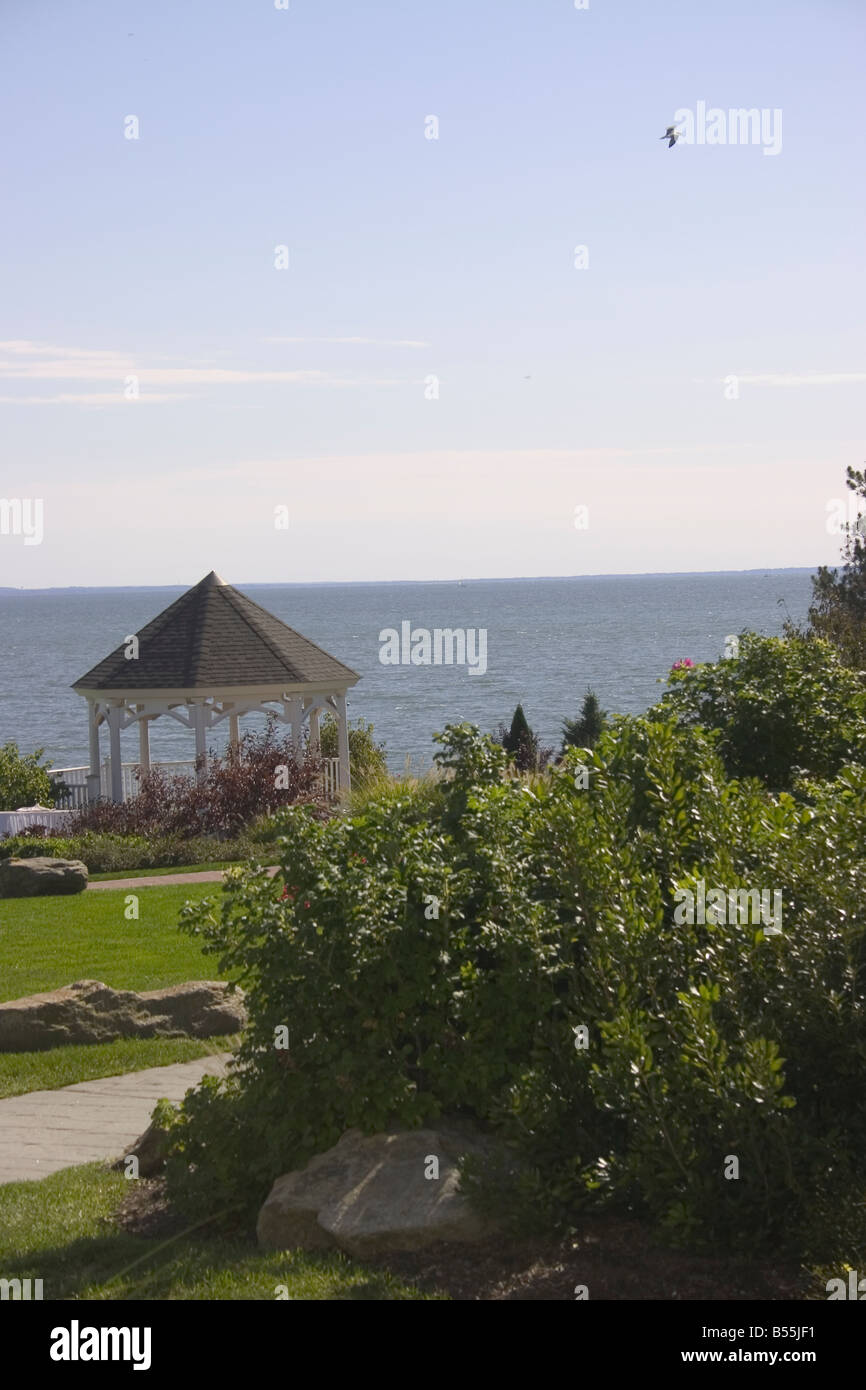 Gazibo overlooking Long Island Sound. Westbrook, Connecticut Stock Photo Alamy