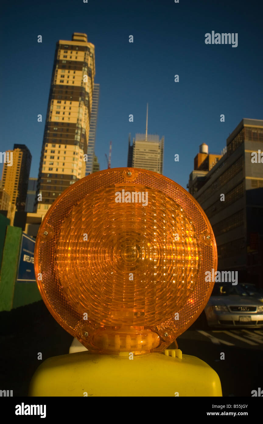 A traffic safety light in New York is seen on October 11 2008 Frances M Roberts Stock Photo