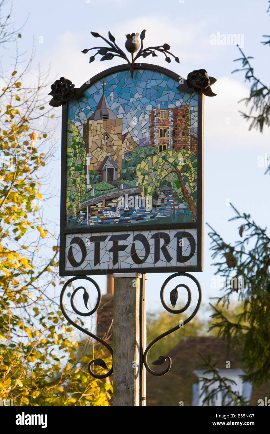Village sign, Otford, Kent UK Stock Photo