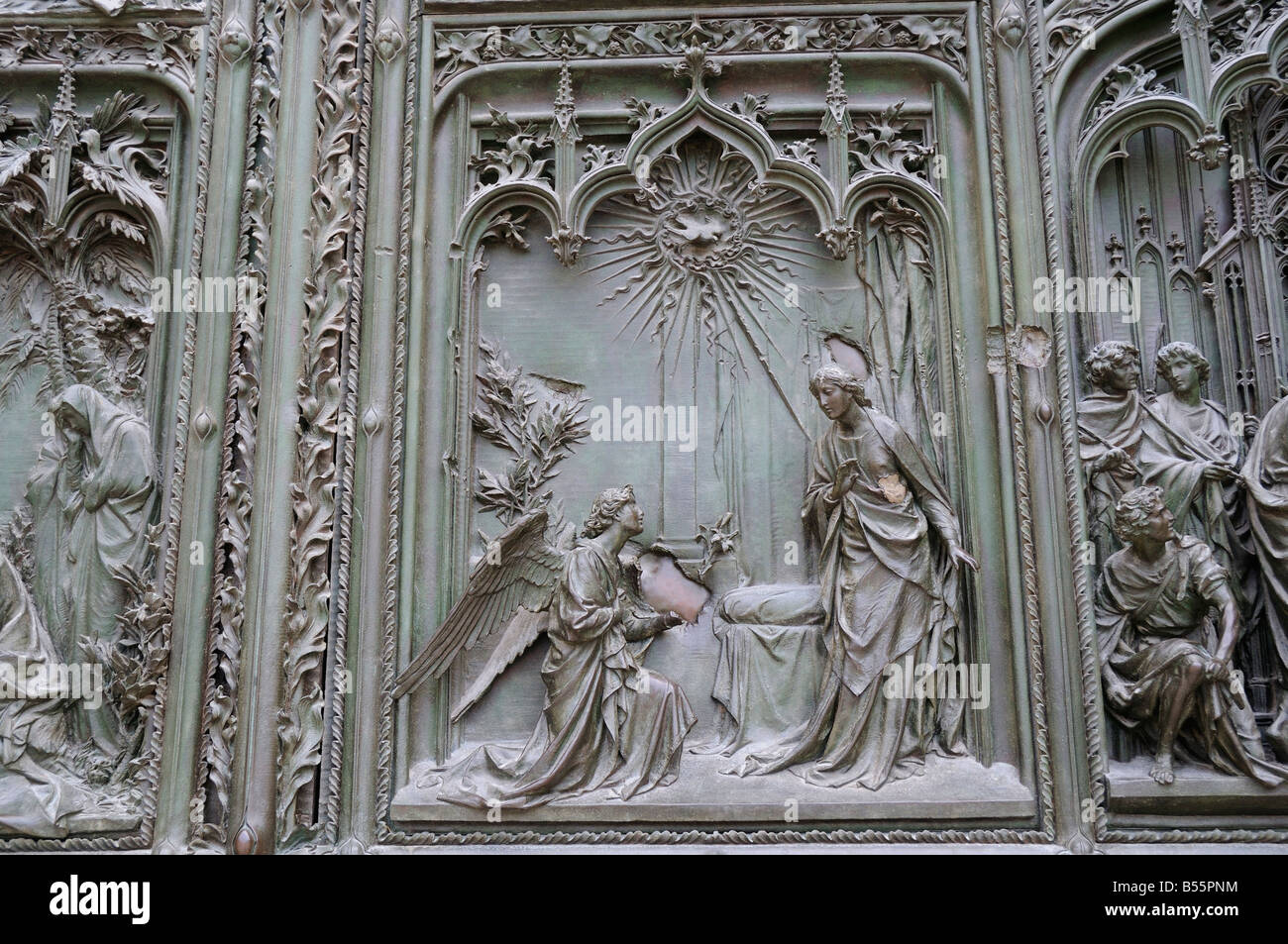 Bronze Door of the Duomo (Cathedral) of Milan in Northern Italy Europe