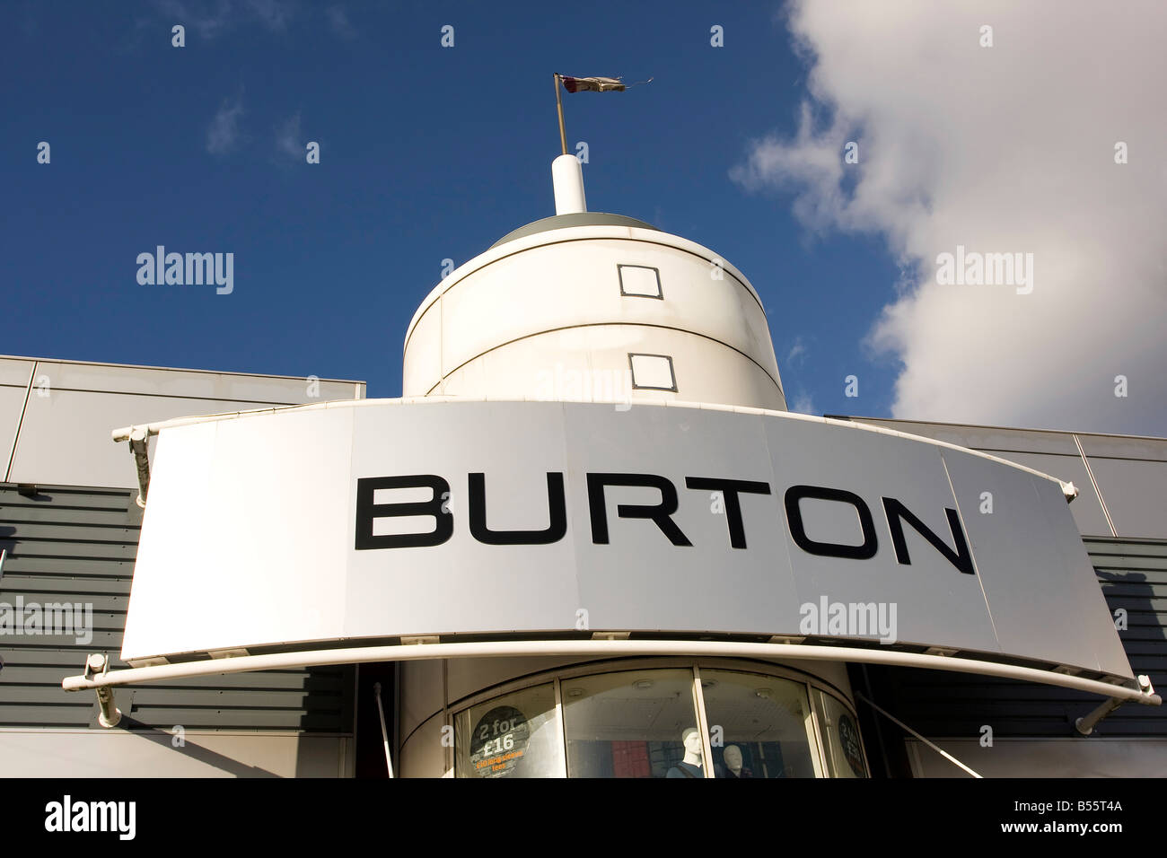Burton shop sign at Fort shopping centre in Birmingham Stock Photo - Alamy