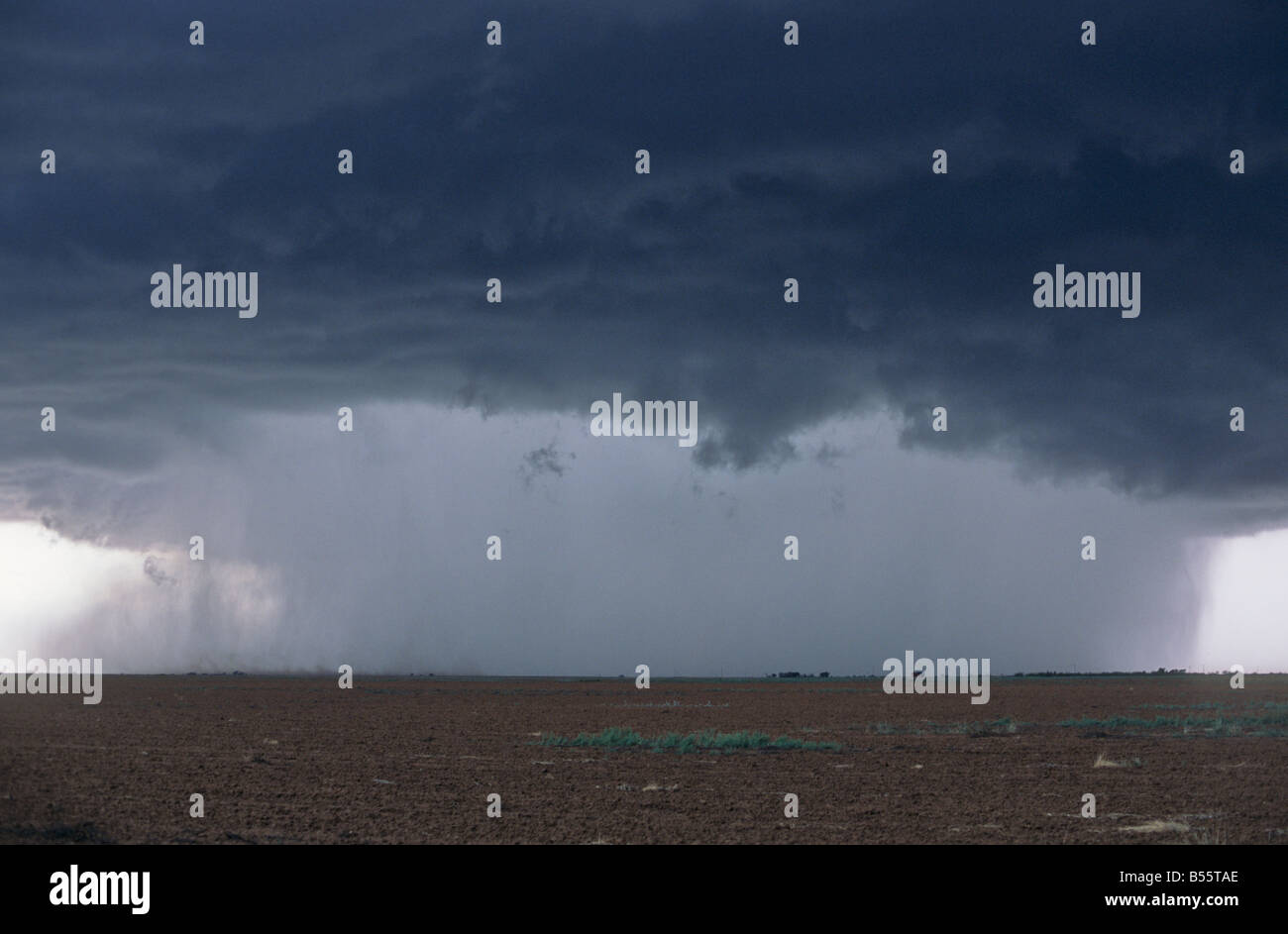 Cloudburst from a severe thunderstorm in West Texas Stock Photo Alamy