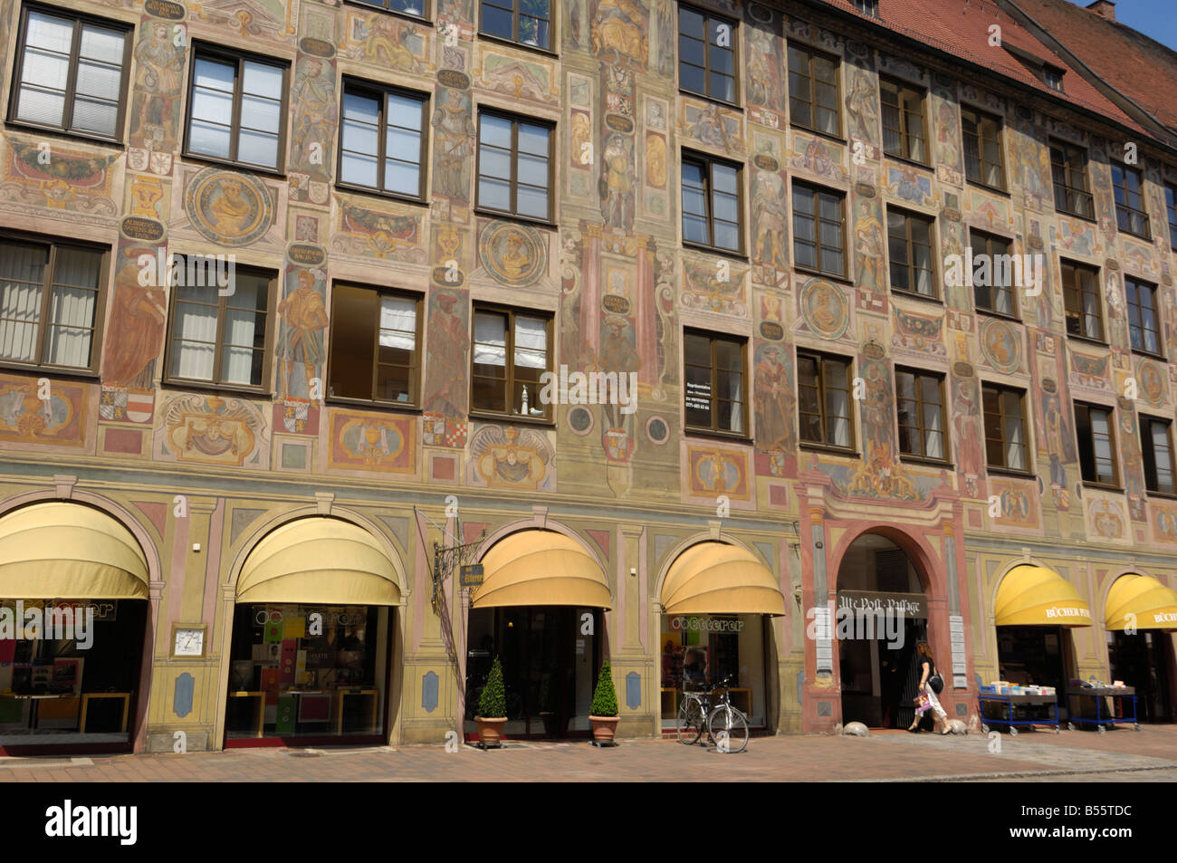 Frescoes, Landshut, Bavaria, Germany Stock Photo