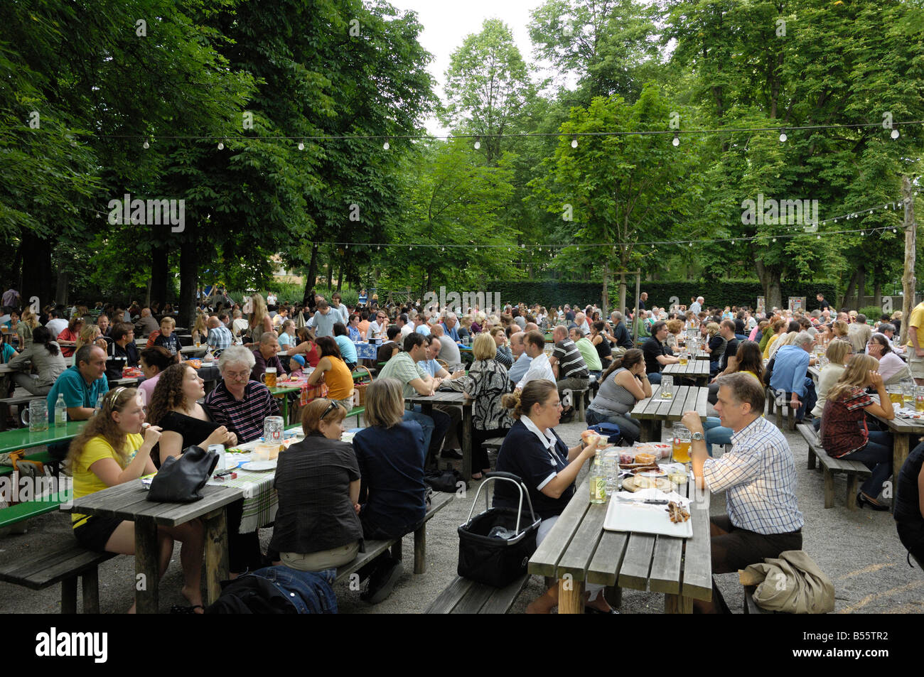 Taxisgarten, Munich beer garden, Bavaria, Germany Stock Photo