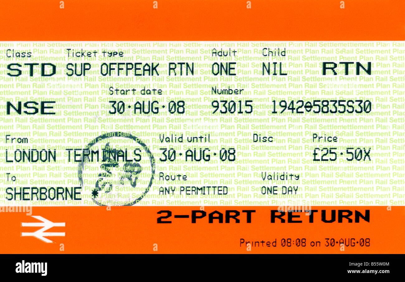 Engish railway ticket Stock Photo