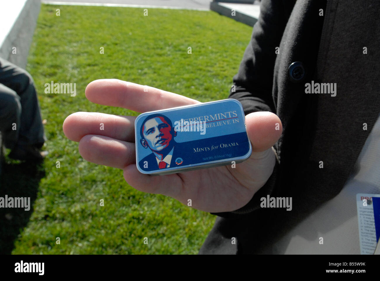 Barack Obama Peppermints We Can Believe In are seen on Thursday October 23 2008 Richard B Levine Stock Photo