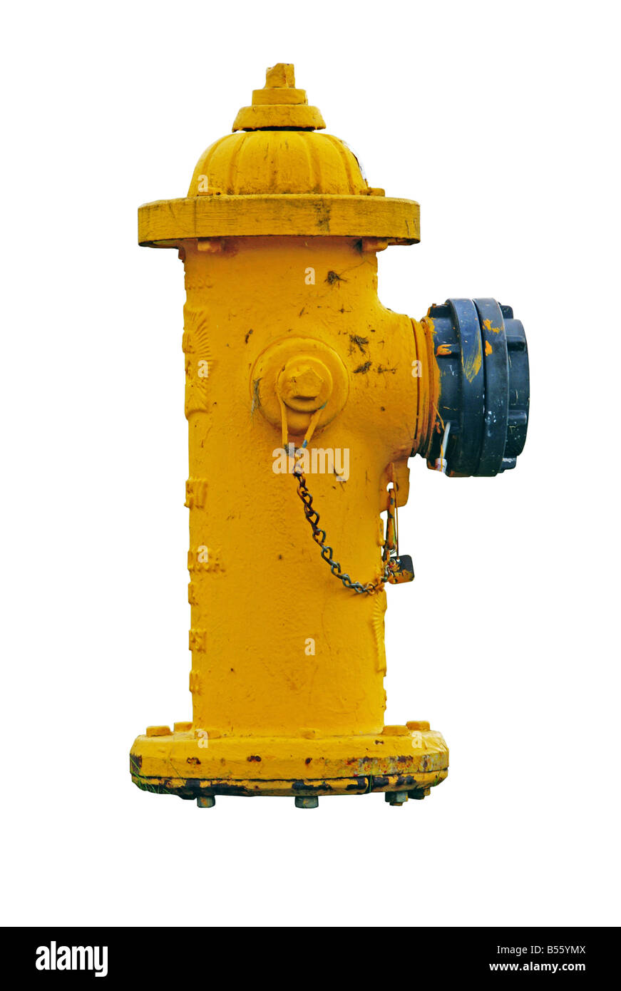 Yellow fire hydrant isolation Stock Photo Alamy
