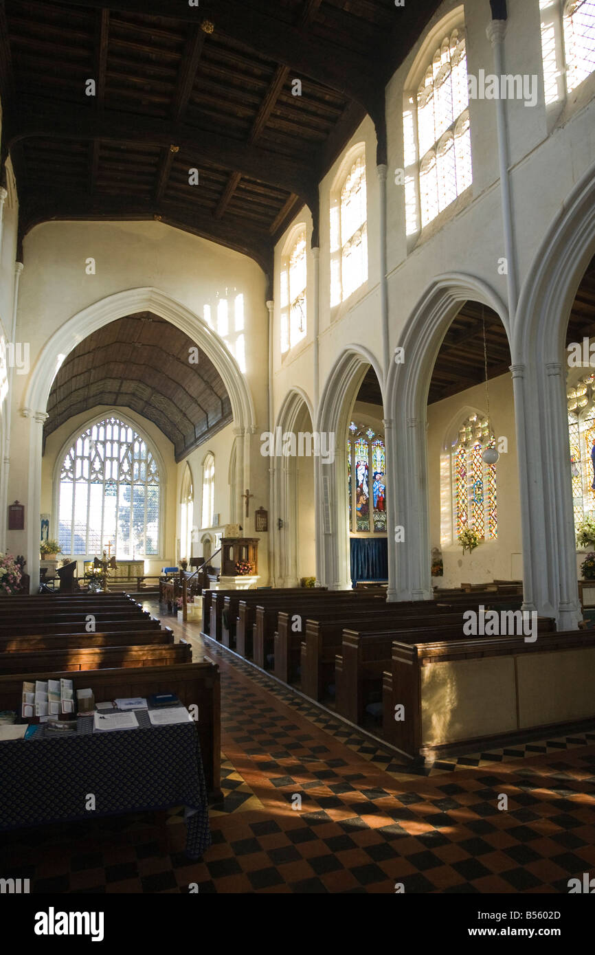 inside St Marys parish church in Cavendish, Suffolk, UK Stock Photo