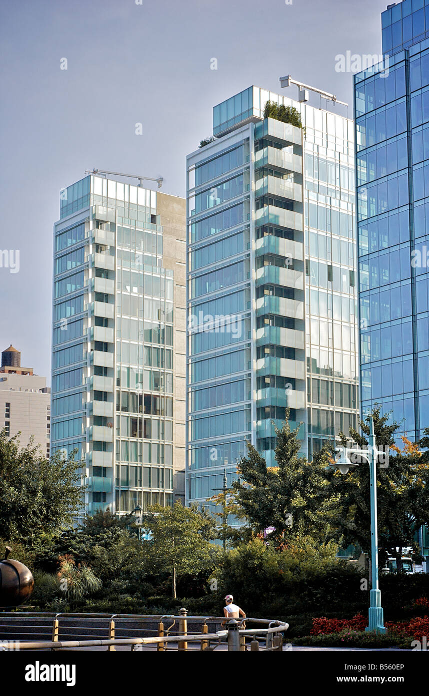 West Perry And Charles Street Apartments in New York Designed by Richard Meier Architect (For Editorial Use Only) Stock Photo