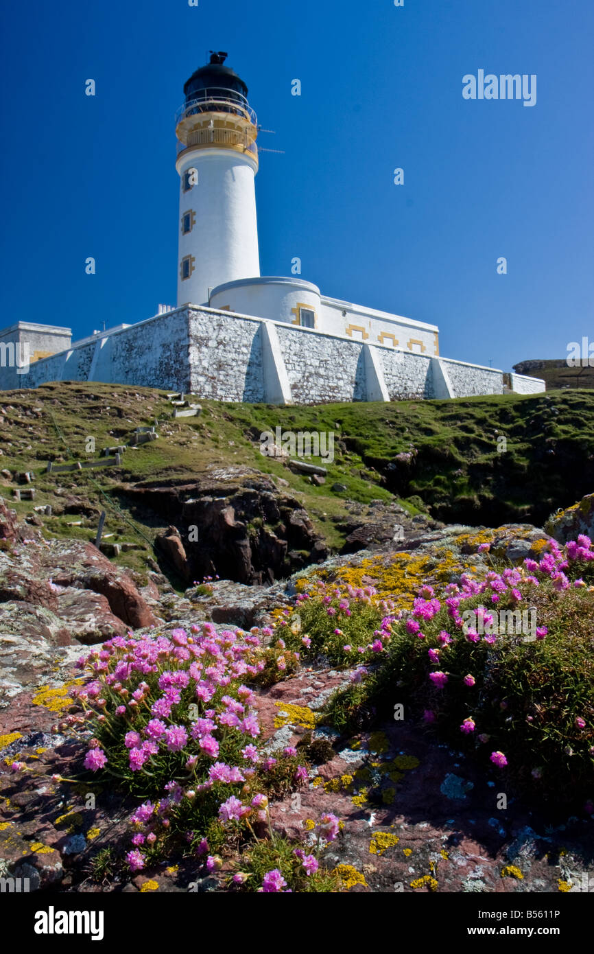 Light house in scotland highlands Rua Reidh near Gairloch Stock Photo