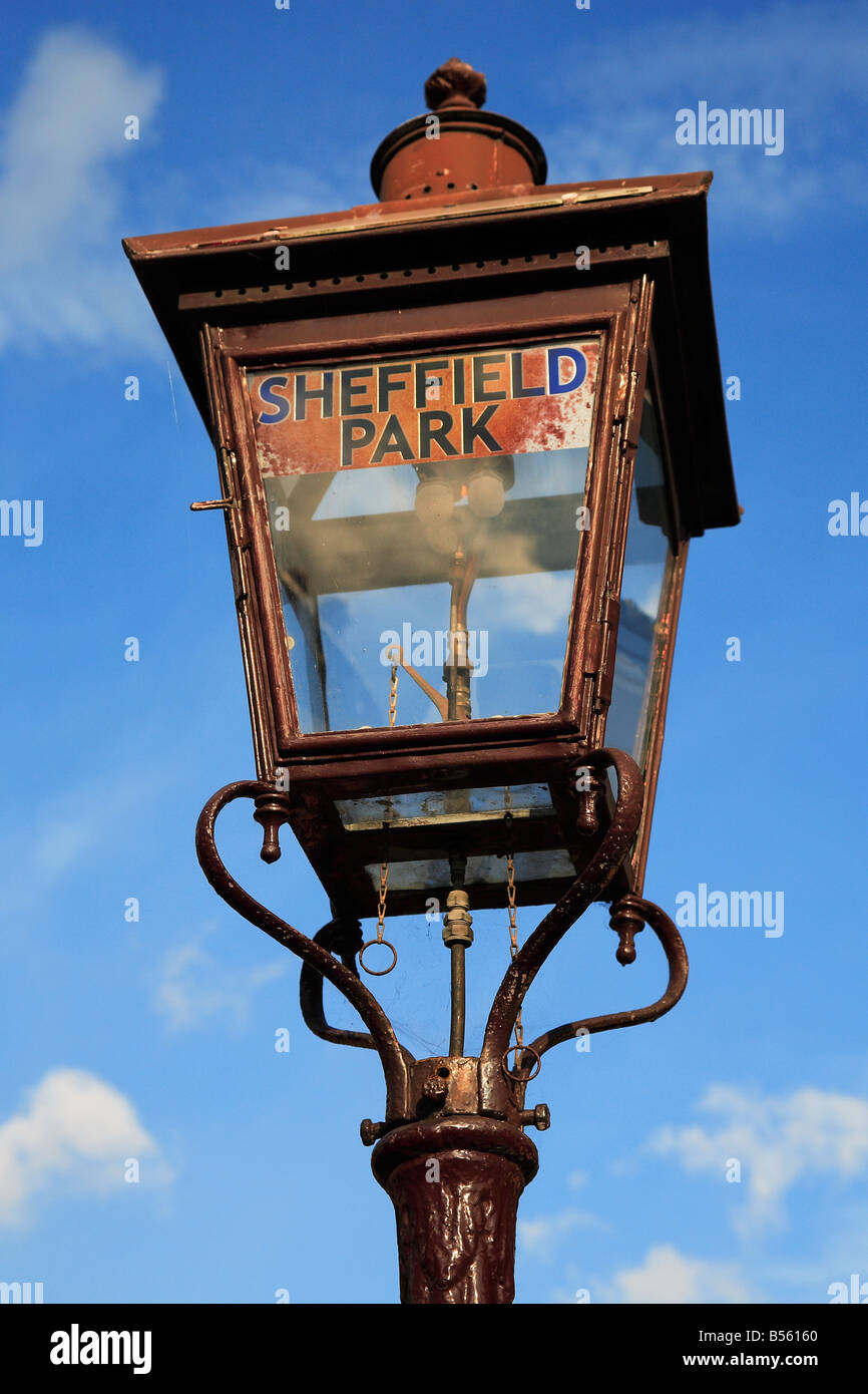 Old gas lamp at Sheffield Park Bluebell Railway Sussex England UK Stock Photo