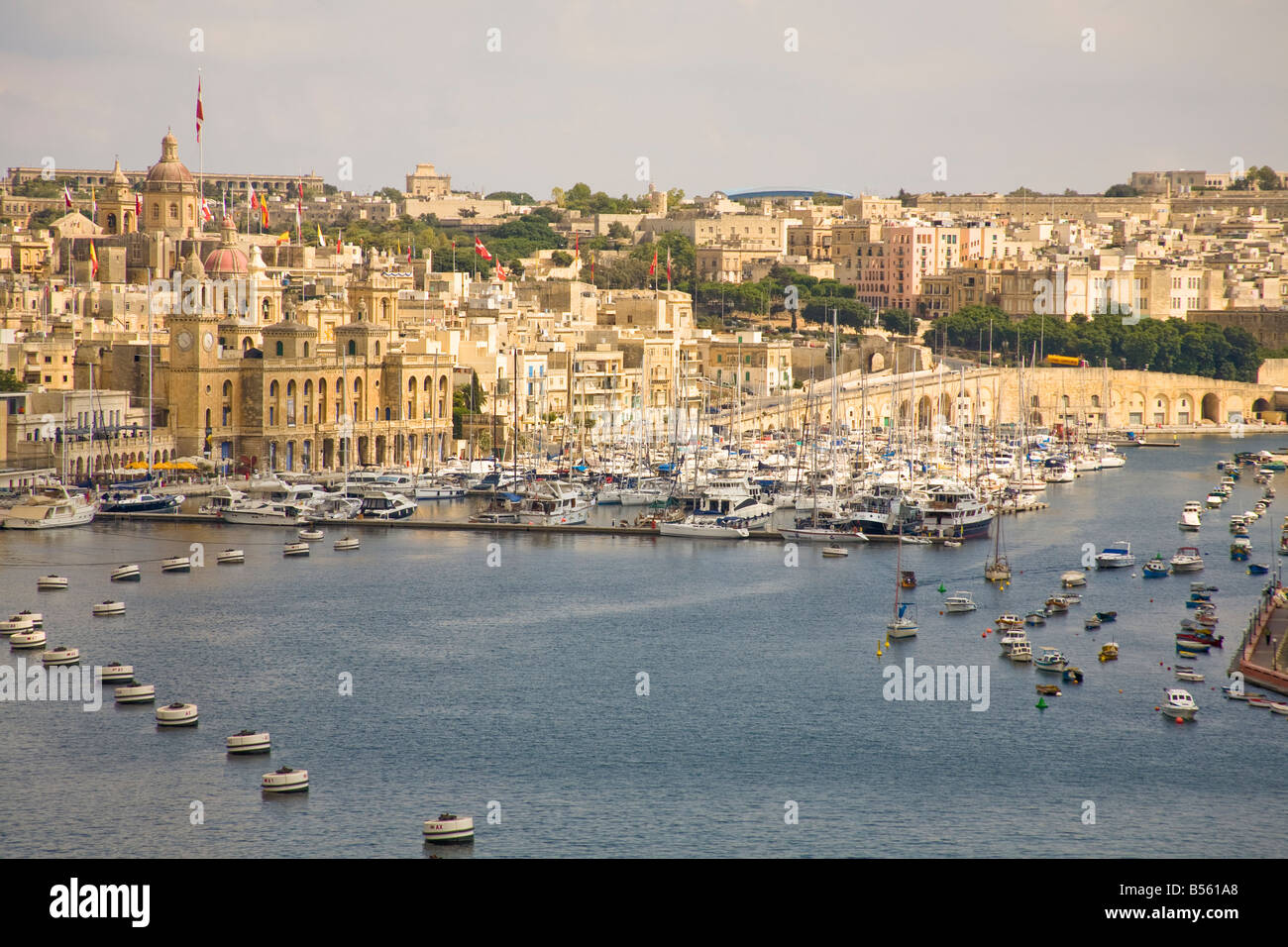View of harbour, Valletta, Malta Stock Photo