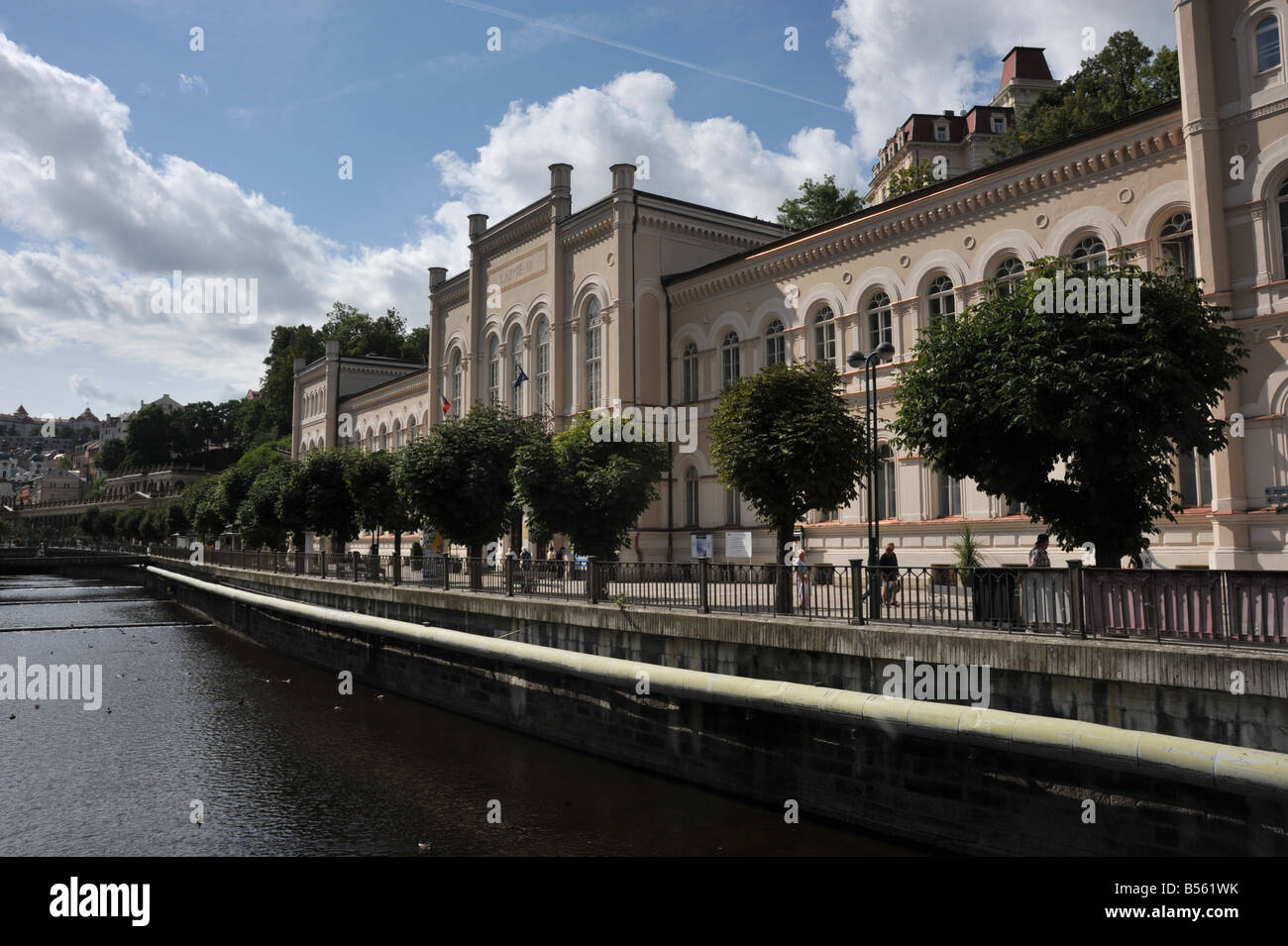 New Gothic spa building (design 1867) in Karlovy Vary Stock Photo