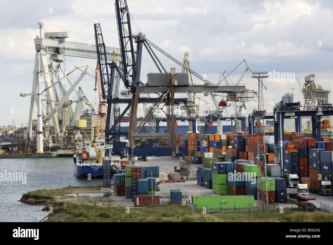 Cargo harbor. Gdynia, Poland. Stock Photo