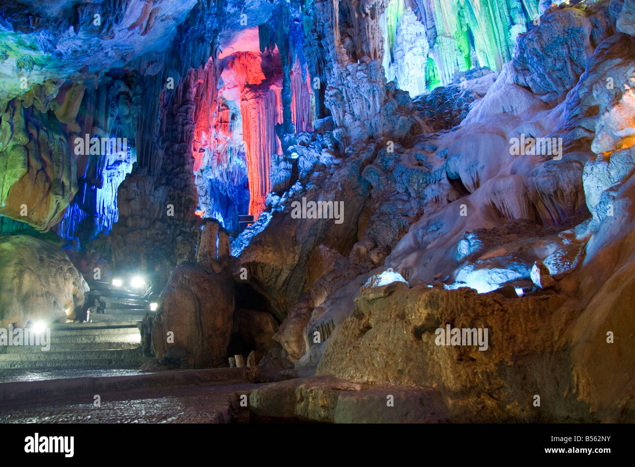 Reed Flute Caves, Guilin, China Stock Photo Alamy