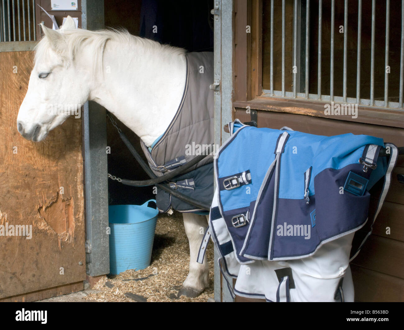 UK- Horse stables at Lee Valley Riding Centre and nature reserve in London Photo © Julio Etchart Stock Photo