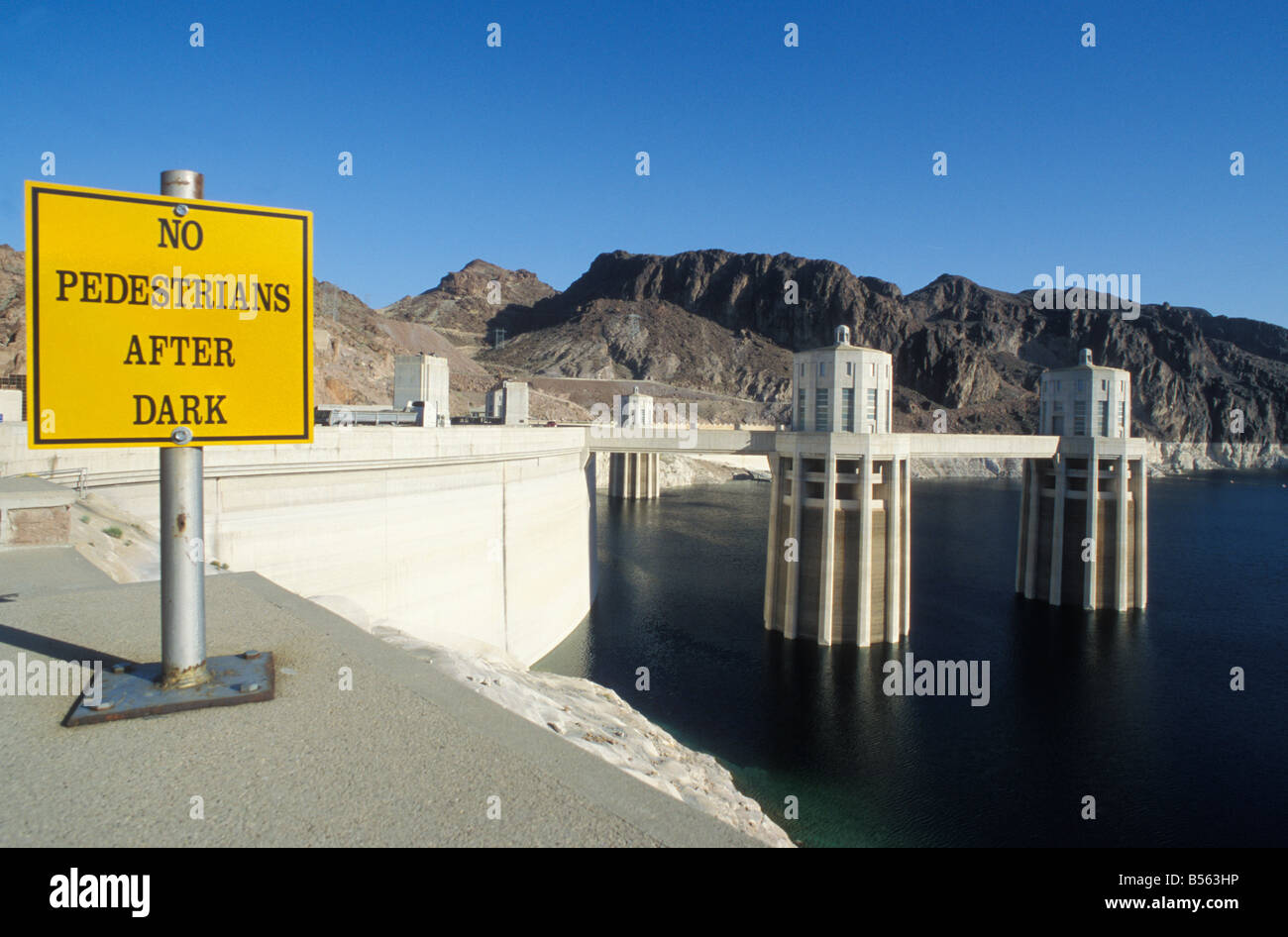Hoover Dam barrage near Las Vegas Nevada Arizona USA Stock Photo