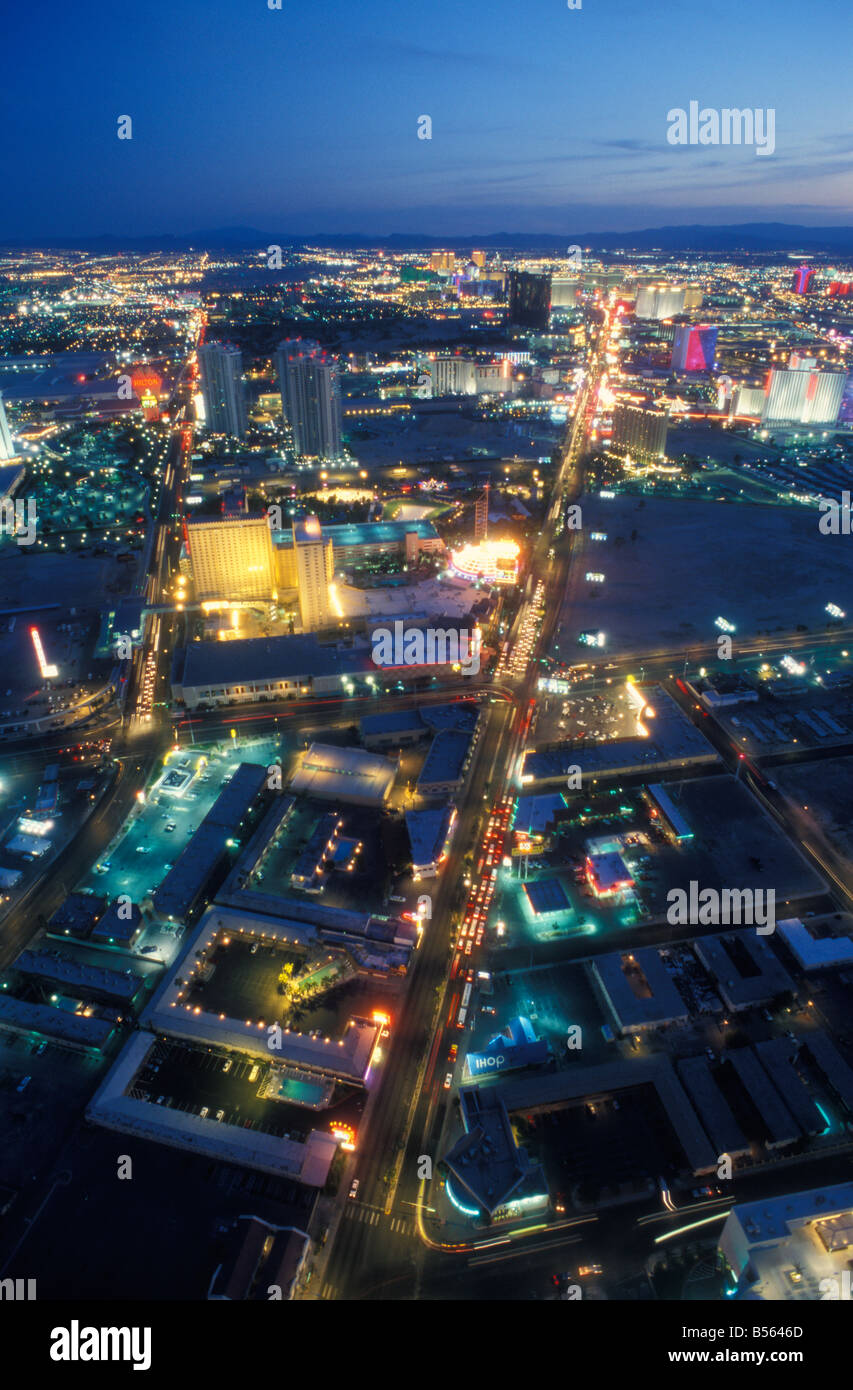 Cityscape from Stratosphere Tower Casinos in Las Vegas Nevada USA Stock Photo