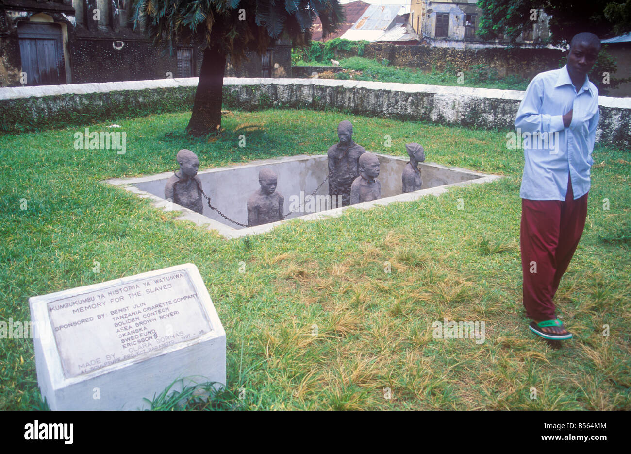 memorial for the slaves at Zanzibar Town, Tanzania, Africa Stock Photo ...