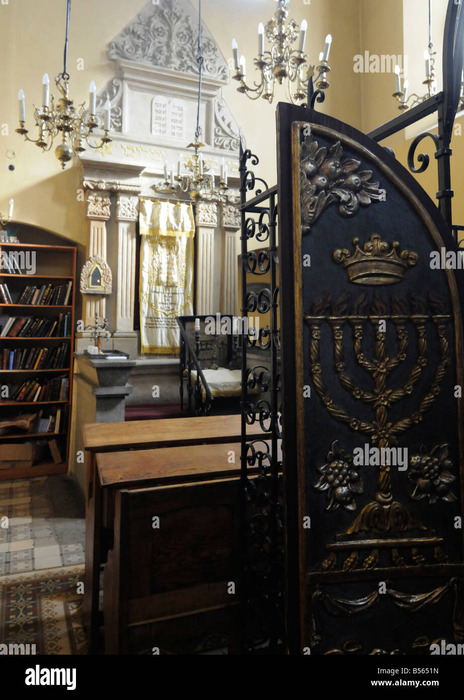 Interior of the Remuh synagogue, one of the oldest Jewish building in ...