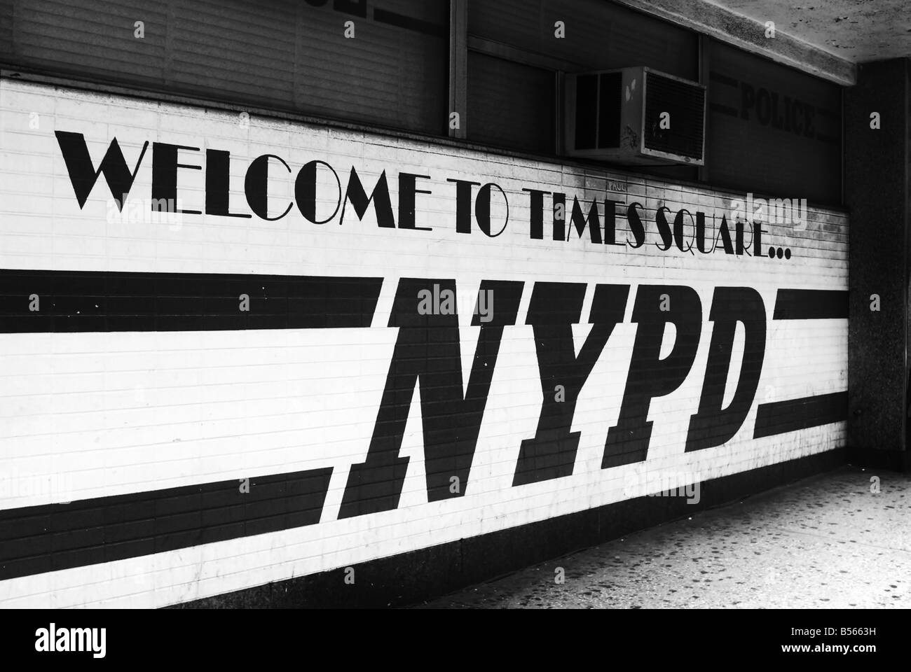 Times Square Police Department Black And White Stock Photos & Images ...