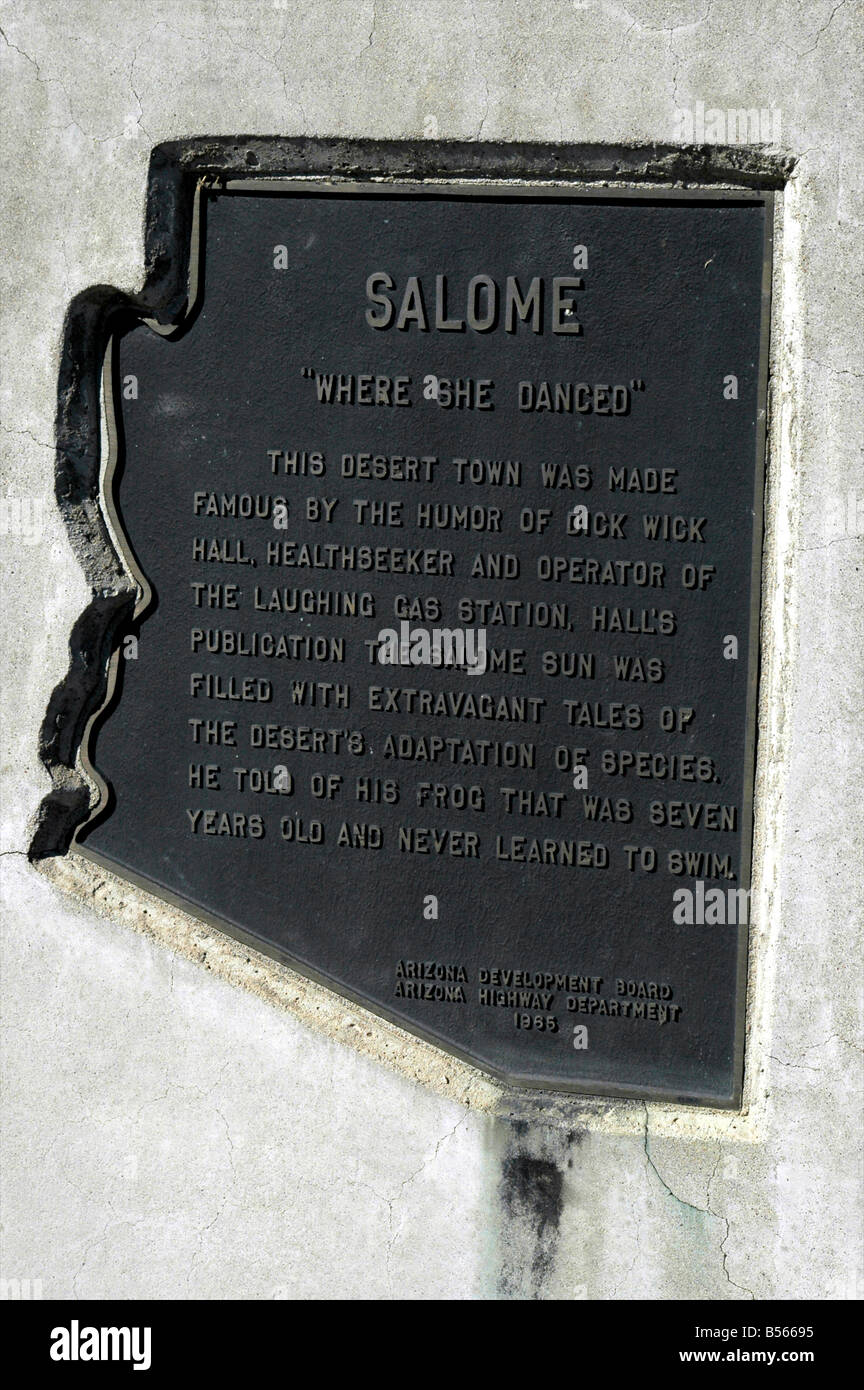 Salome where she danced, sign post in Salome, Highway 60 Phoenix