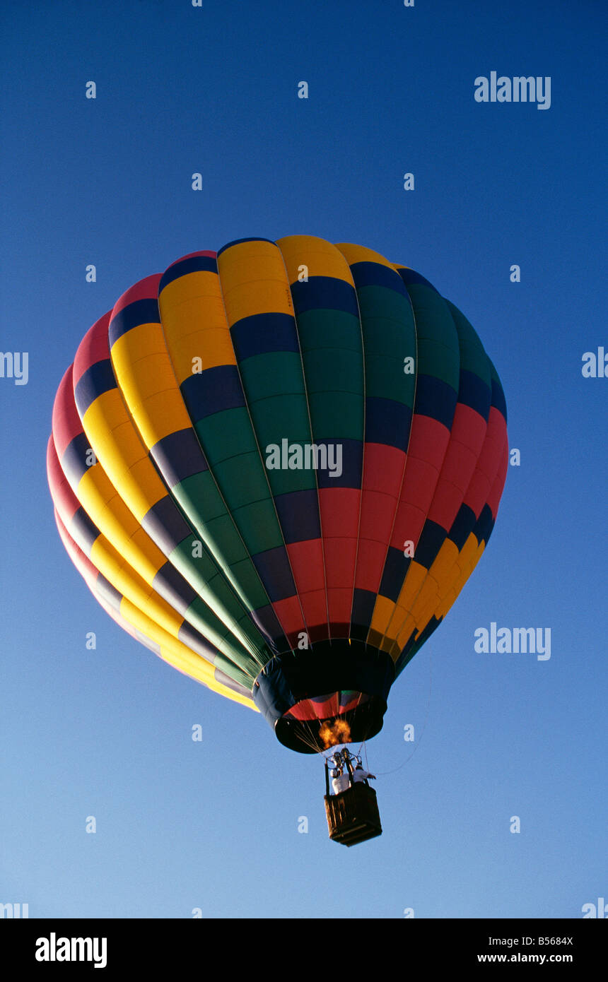 Hot air balloon in flight. Stock Photo