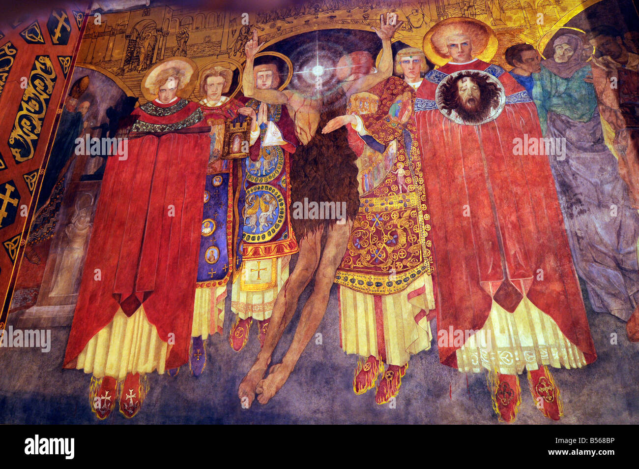 A painting inside the Armenian cathedral, one of the most beautiful churches in Lvov, Ukraine. Stock Photo