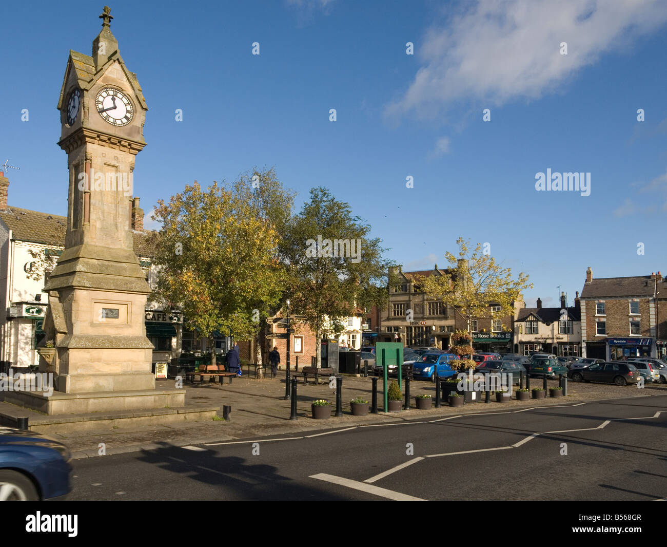 The town clock in the Market Place in Thirsk North Yorkshire UK Stock Photo