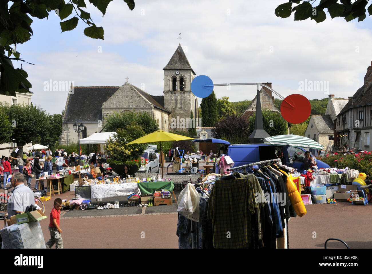 Sunday bric a brac market at Sache France Stock Photo