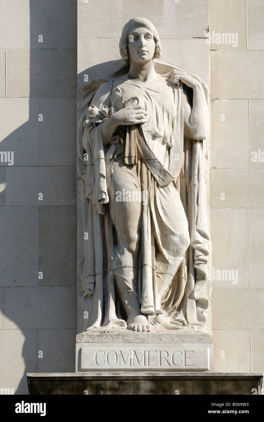 Statue of Commerce, New Bond Street, London Stock Photo