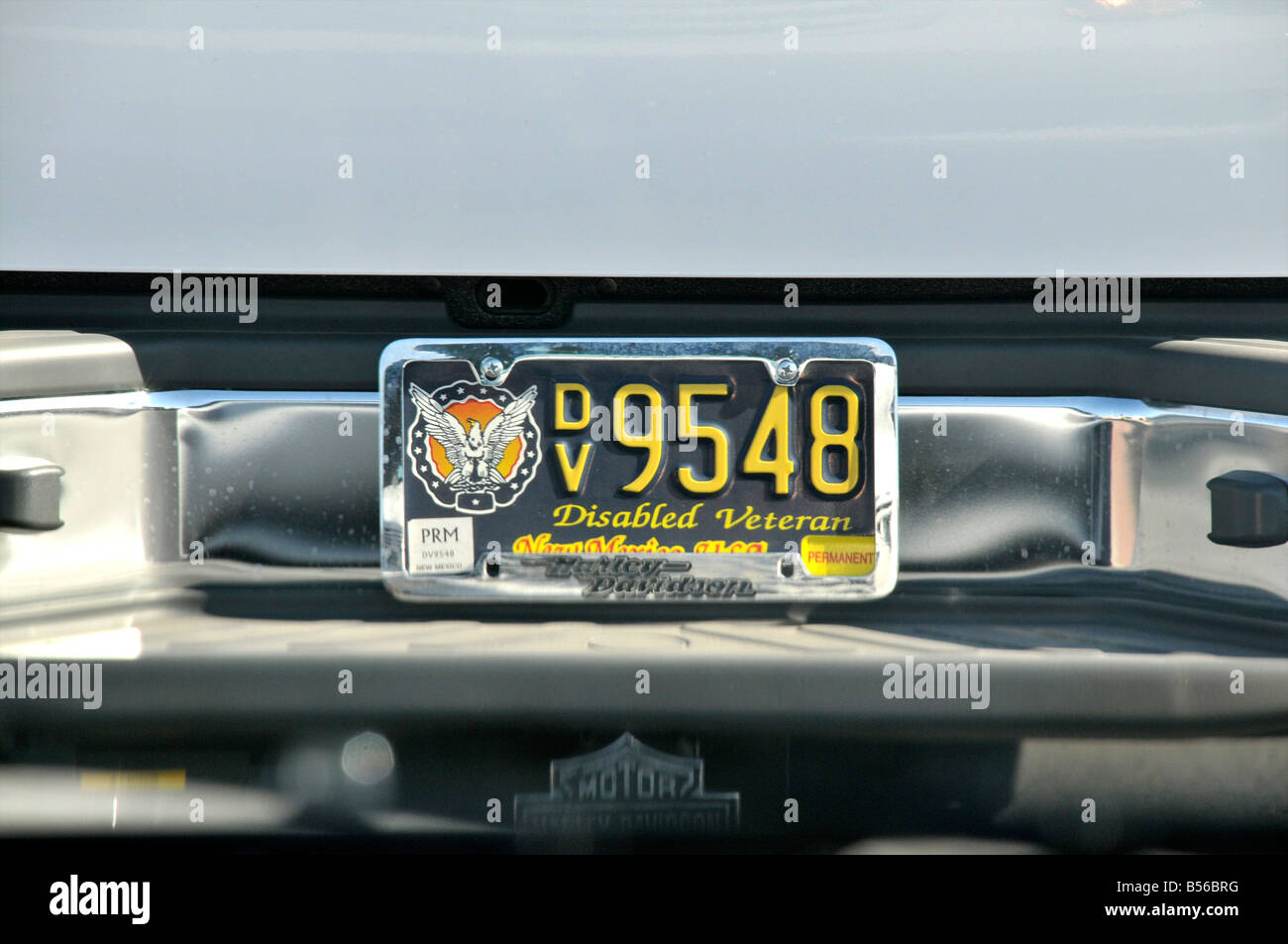 A colorful License plate from a disabled Veteran in New Mexico Stock