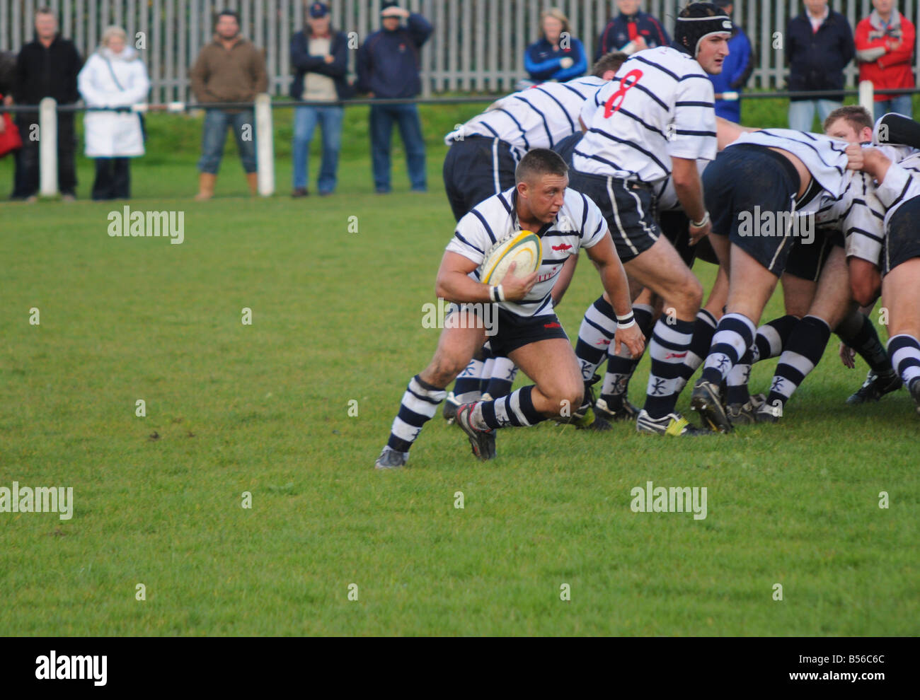 A National Trophy rugby union game between Beverley RUFC and Preston Grasshoppers Stock Photo