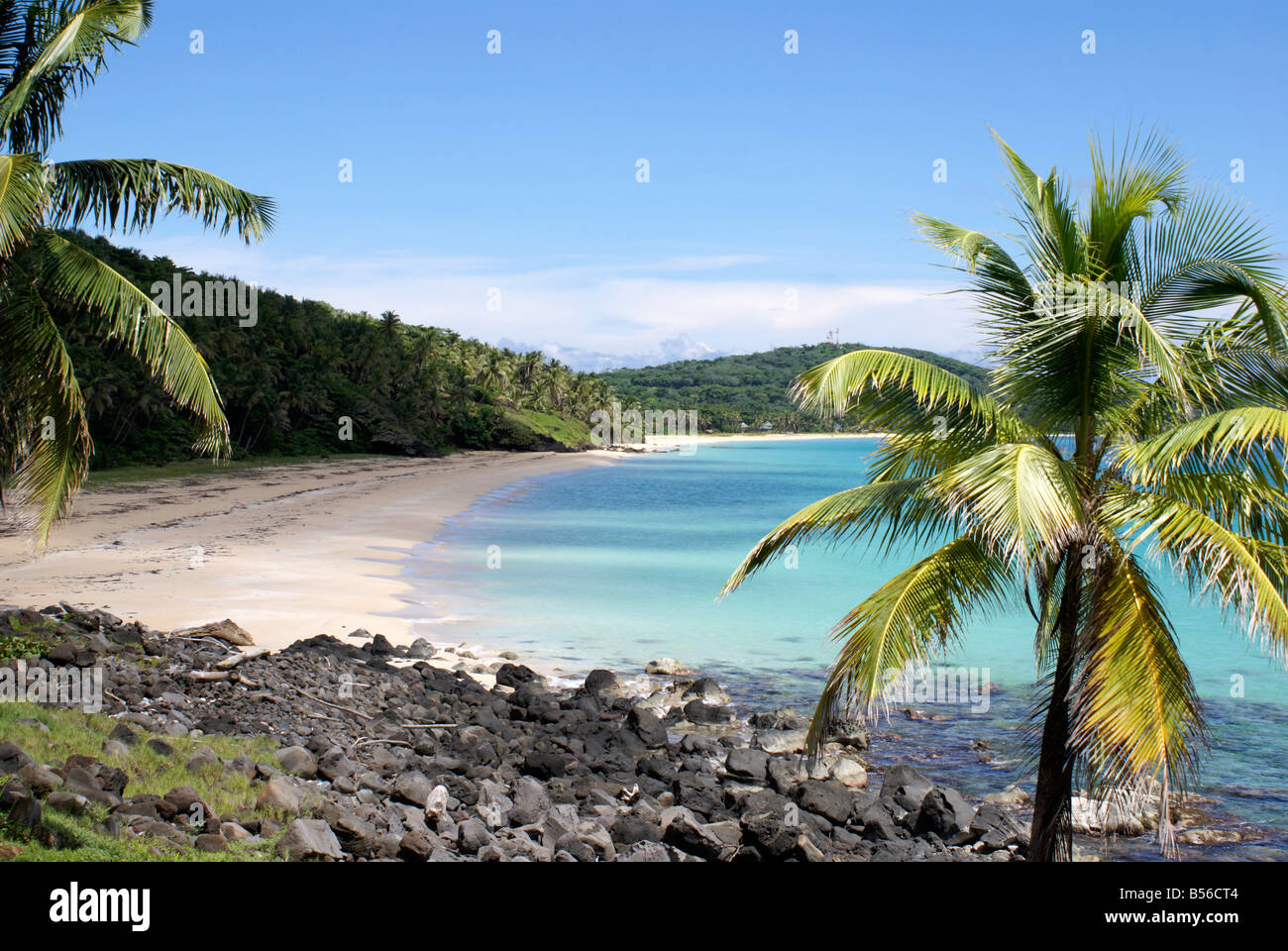 Pristine white sand Caribbean beach on Big Corn Island, Nicaragua, Central America Stock Photo