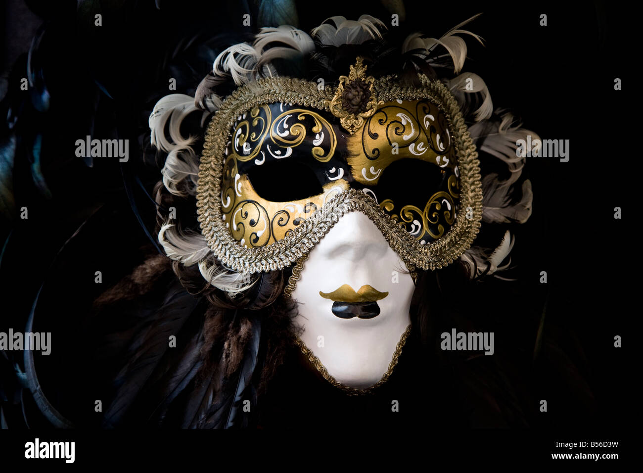 Venetian Mask black feathers and handpainted details Venice Veneto ...
