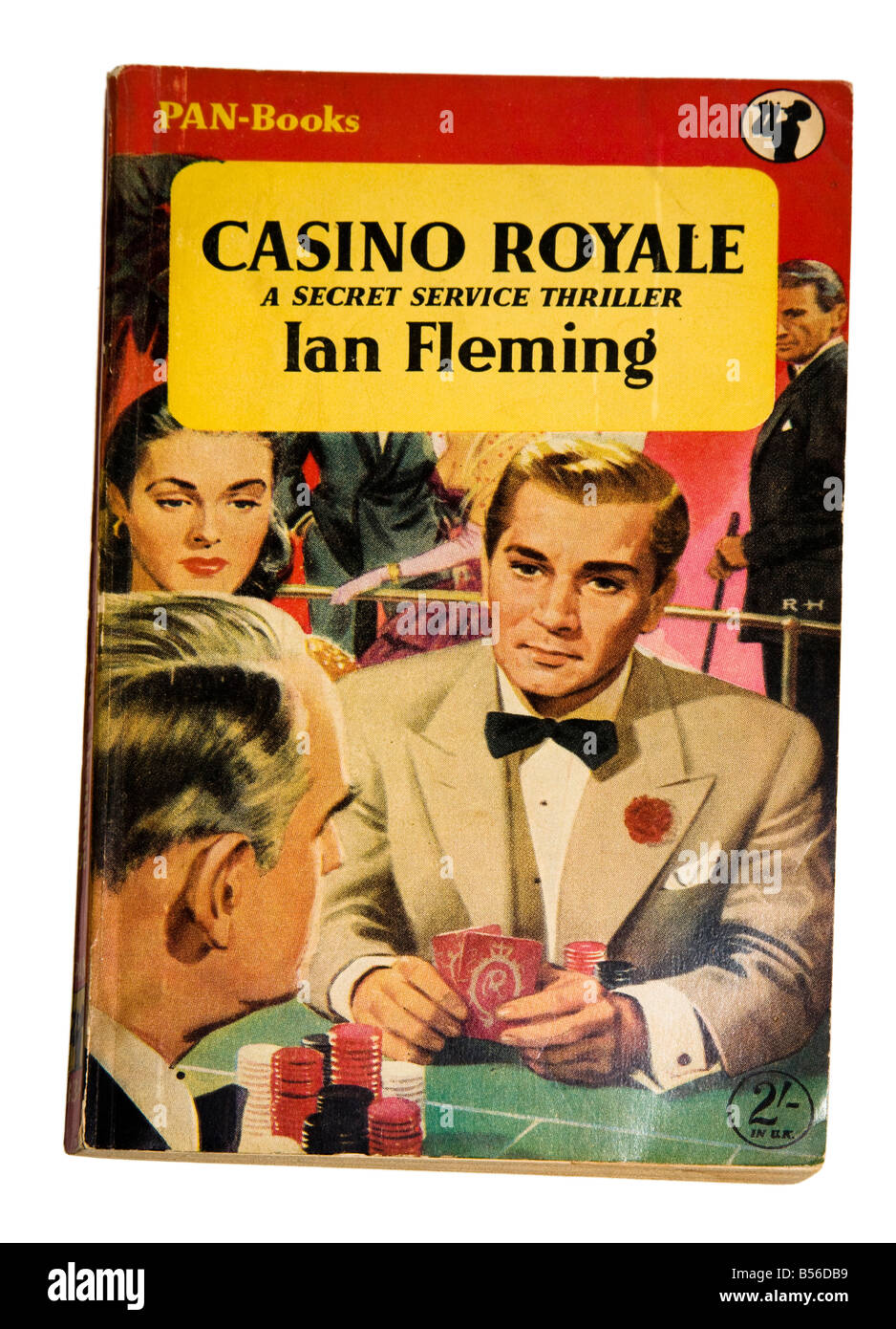 Cover of early edition James Bond book 1955 Casino Royale paperback edition Stock Photo