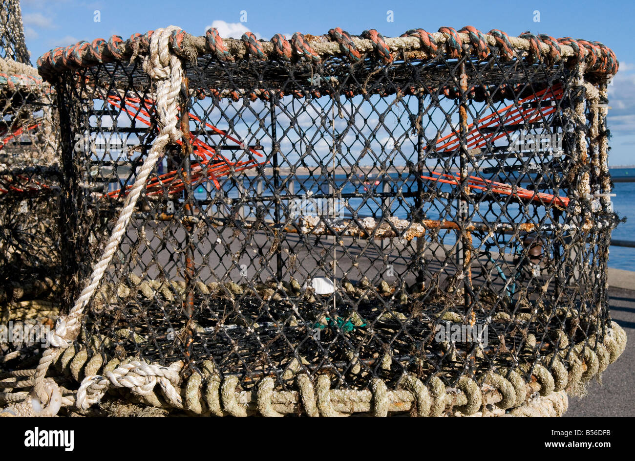 Crab Fishing cages on Mudeford quay, in Dorset Stock Photo Alamy