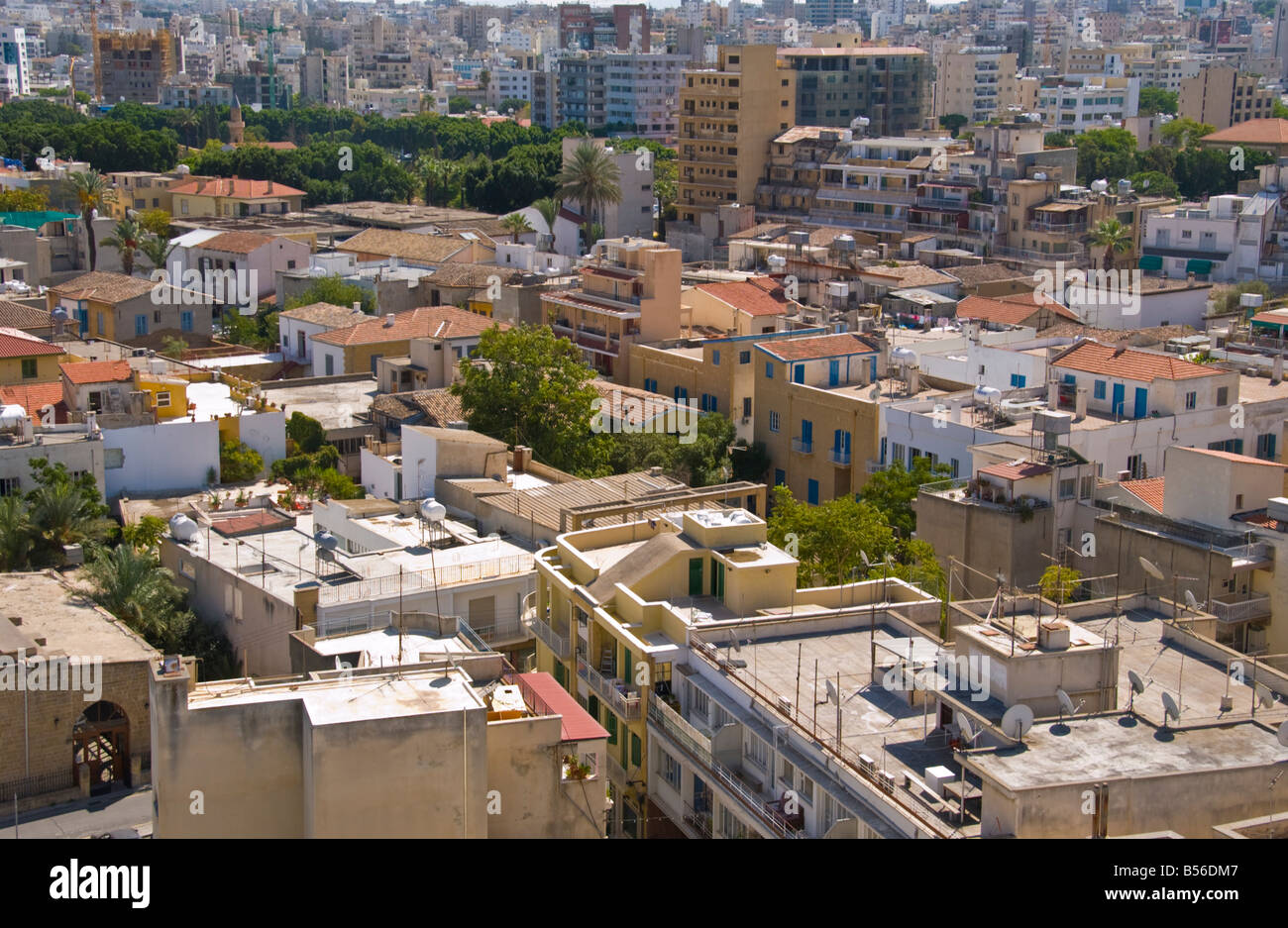 View over the city of Southern Nicosia Cyprus EU Stock Photo
