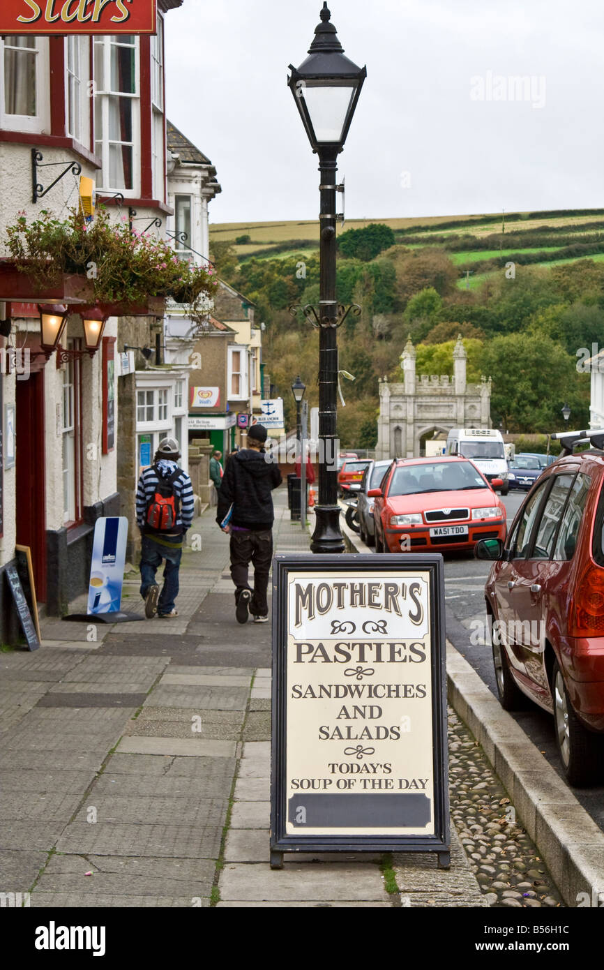 A street scene, Helston, Cornwall, UK. Stock Photo