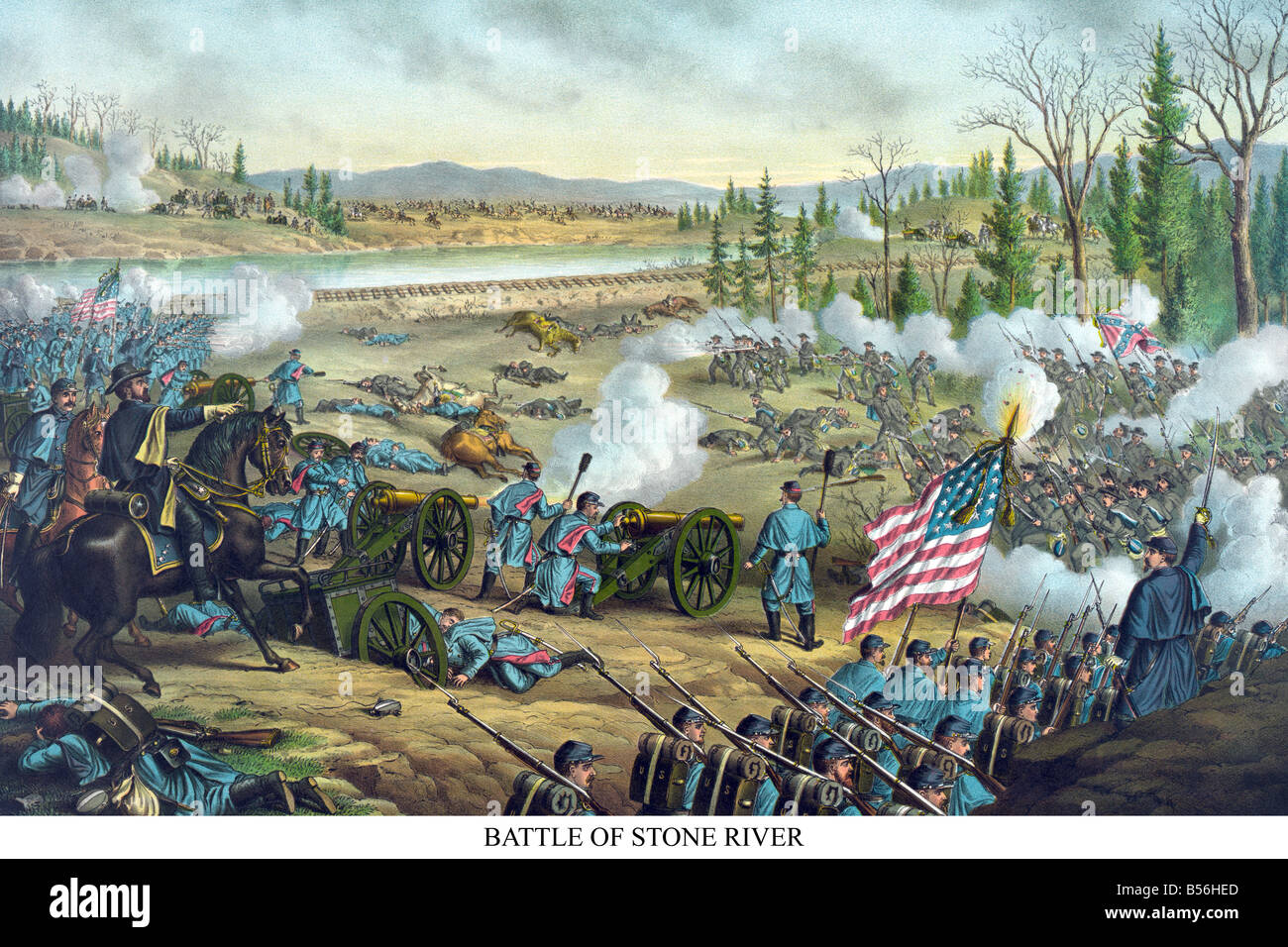 Battle of Stone River or Murfreesboro Stock Photo