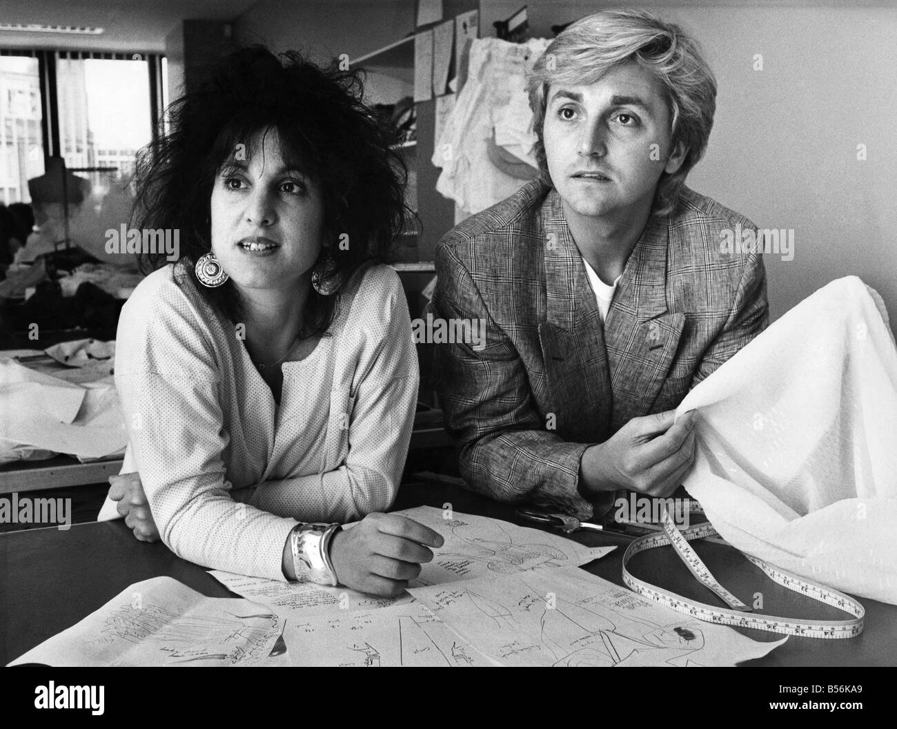 David and Elizabeth Emanuel, fashion designers. July 1987 P009241 Stock Photo
