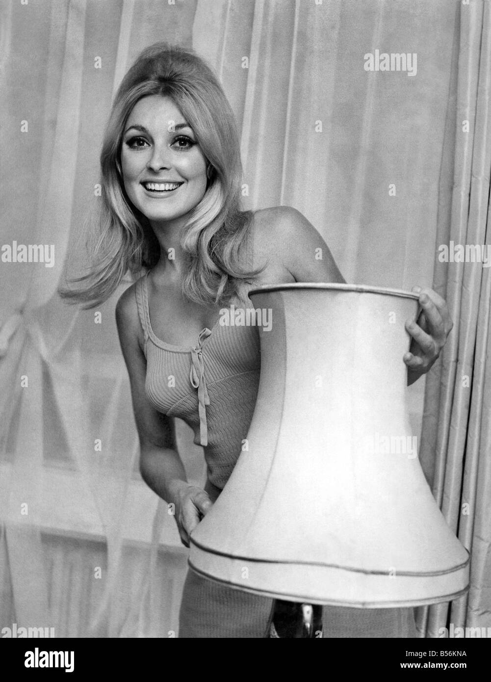 13 is not the unlucky number for 22 years old American actress Sharon Tate who has landed a part in the new MGM picture called '13'. Sharon is to co-star with David Niven and Kim Novak. ;August 1969 ;P009700 Stock Photo