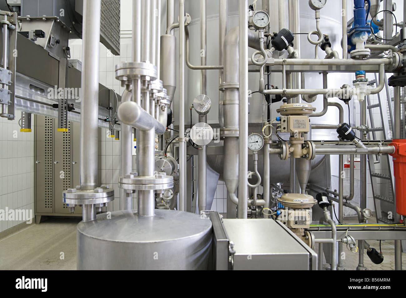 Industrial machinery in a factory Stock Photo