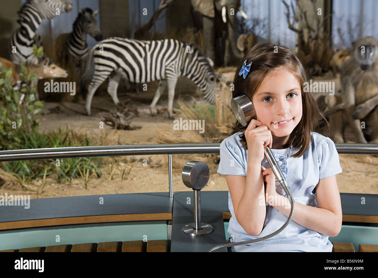 Girl in a museum Stock Photo