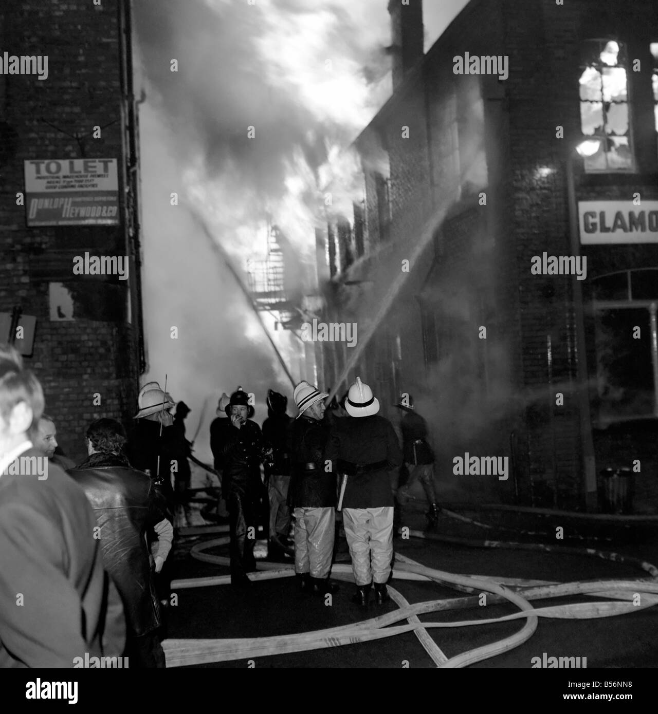 Ardwich Factory Fire The scene at the height of the blaze at Garson