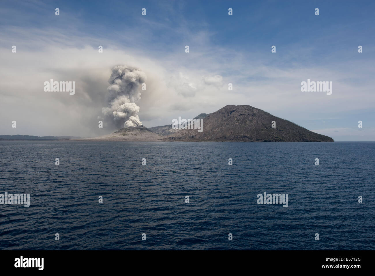 Tavurvur volcano blows ash near Rabaul East New Britain Island Papua New Guinea Saturday 20th September 2008 Stock Photo