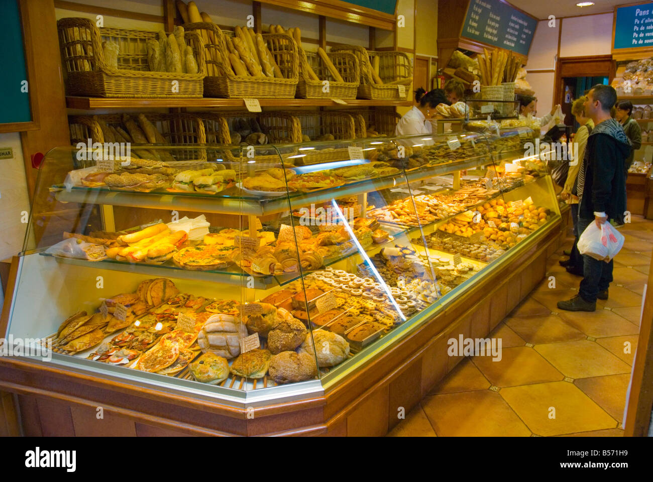 Bakery shop in El Raval district Barcelona Spain Europe Stock Photo Alamy